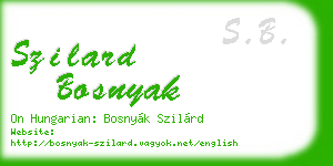 szilard bosnyak business card