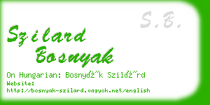 szilard bosnyak business card